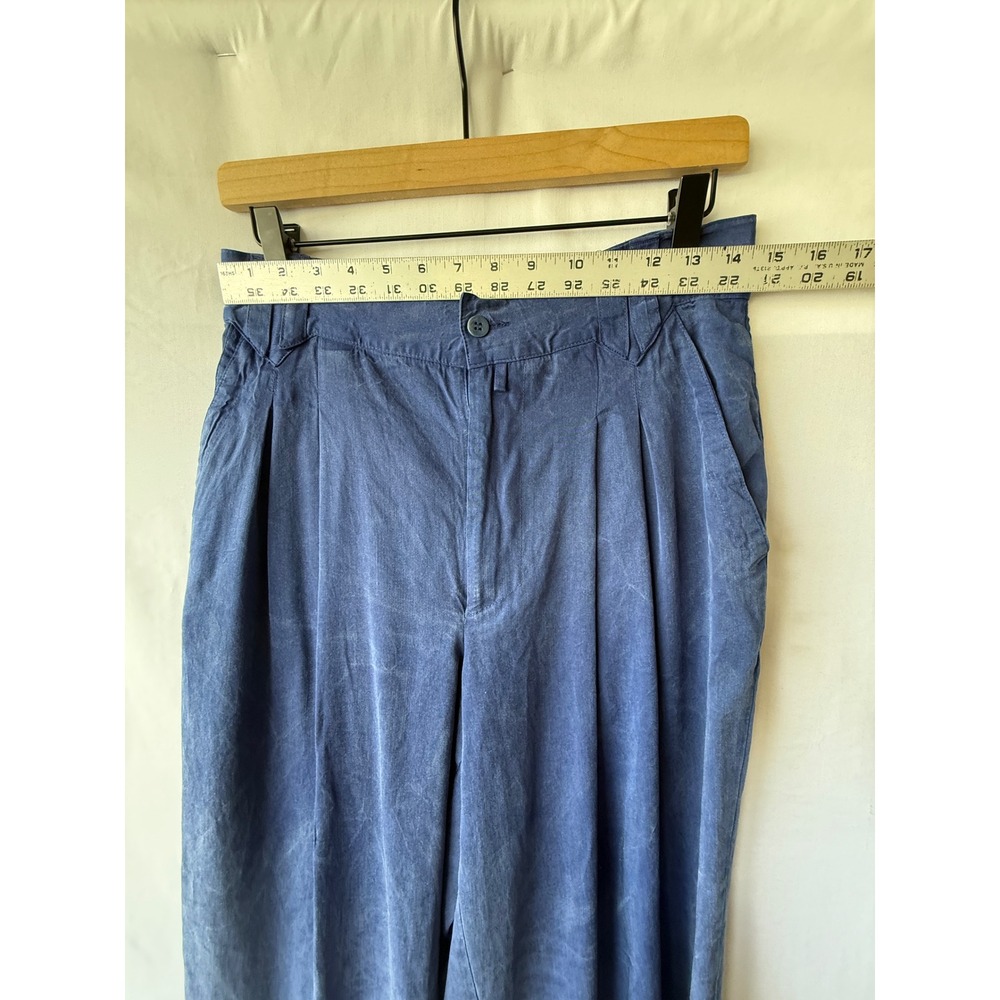 Versus Gianni Versace Blue Pleated Wide Leg Trousers Vintage Italy Size 36/50 - Picture 3 of 6